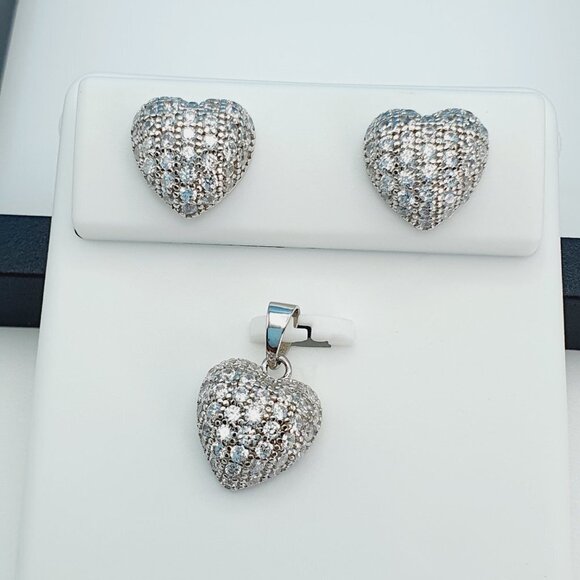 "925 Sterling Silver Cubic Zircon Jewelry Set, UU1P7A7046